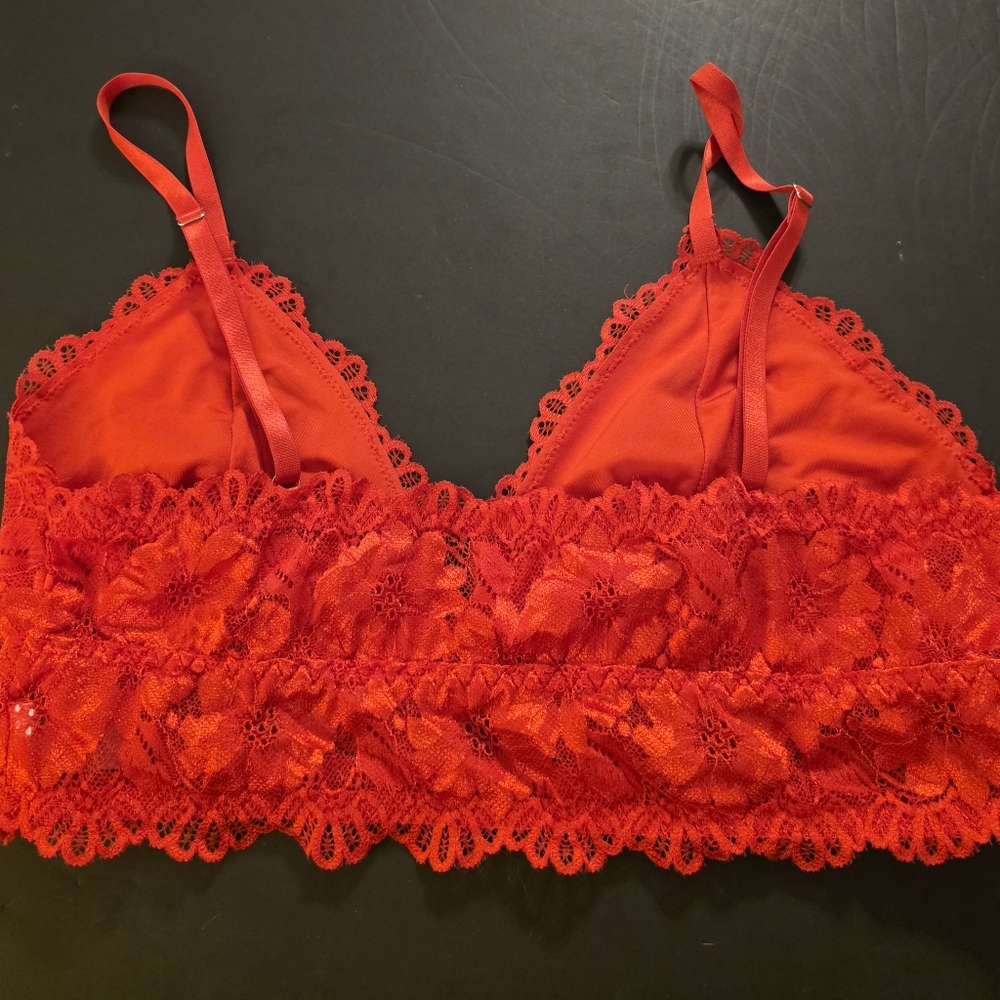 Red Lace Bralette Size 1X - Picture 2 of 7
